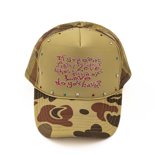 Decide Love Studded Mesh Cap [CAMO]