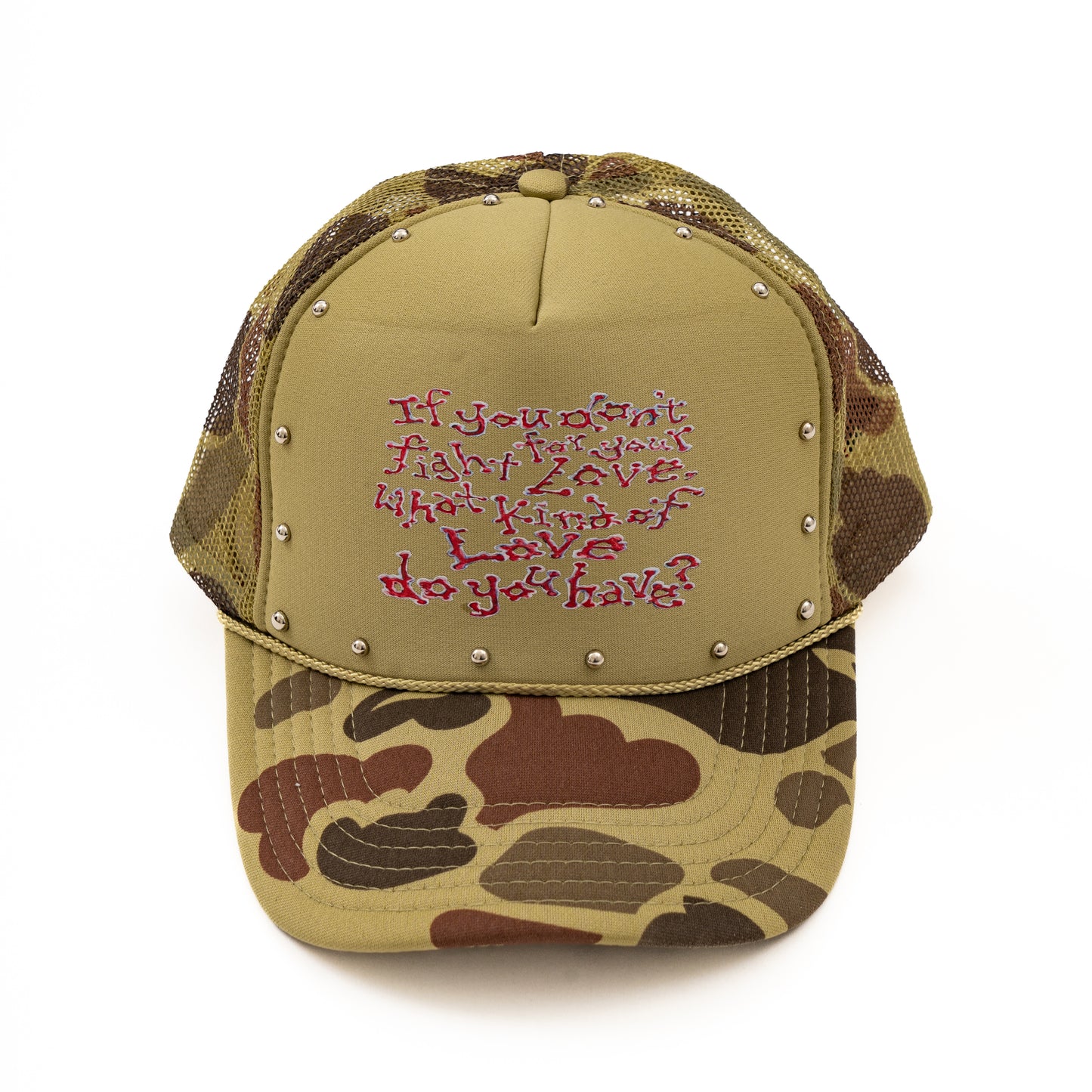 Decide Love Studded Mesh Cap [CAMO]