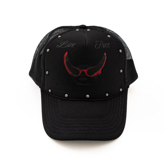 Devil Studded Mesh Cap [ BLACK & RED]