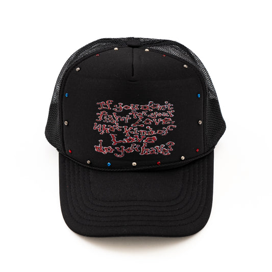 Decide Love Studded Mesh Cap [BLACK]