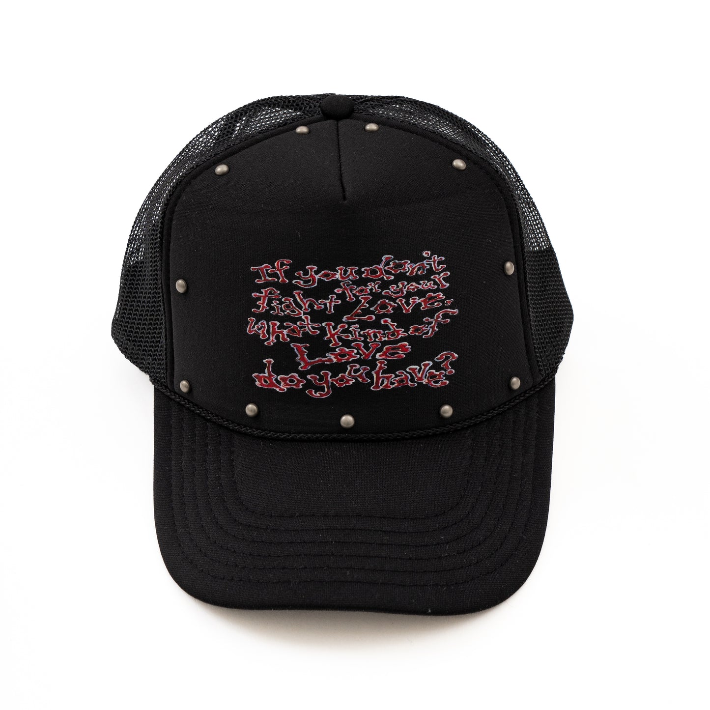 Decide Love Studded Mesh Cap [BLACK]