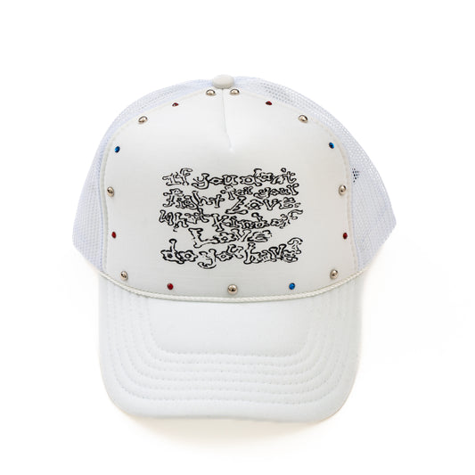 Decide Love Studded Mesh Cap [WHITE]