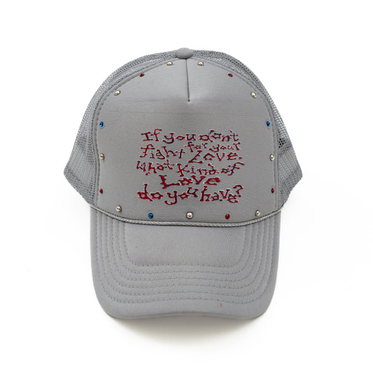 Decide Love Studded Mesh Cap [GRAY]