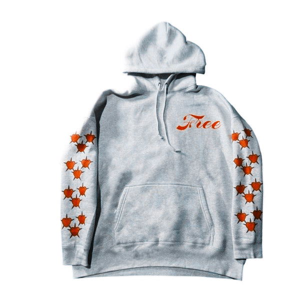 SPIKEY HEARTS SWEAT HOODIE [GRAY]