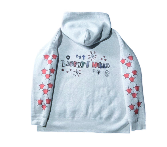 SPIKEY HEARTS SWEAT HOODIE [GRAY]